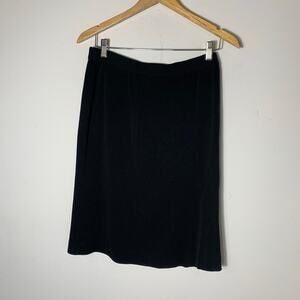 Womens Ming Wang Black Knitwear Knee Length Skirt Size L EUC!